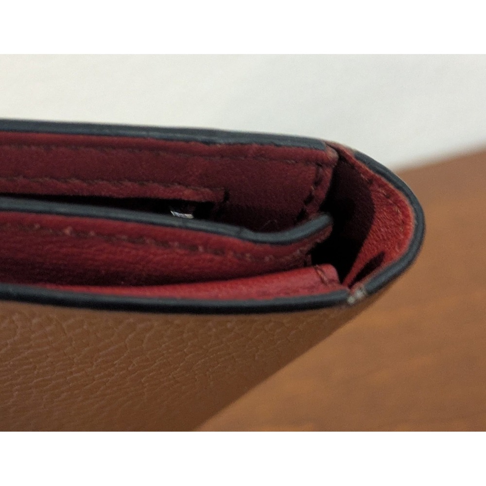Loewe Large Vertical Wallet Tan Grained Calfskin Leather Anagram - Picture 9 of 11